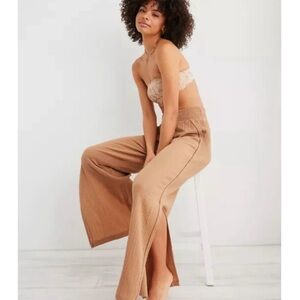 Aerie high waist pool to party Tan Wide-Leg gauze Pants